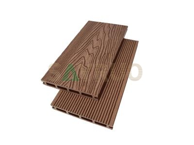 Exquisite 3D wooden grain deep embossed hollow outdoor wood plastic composite decking